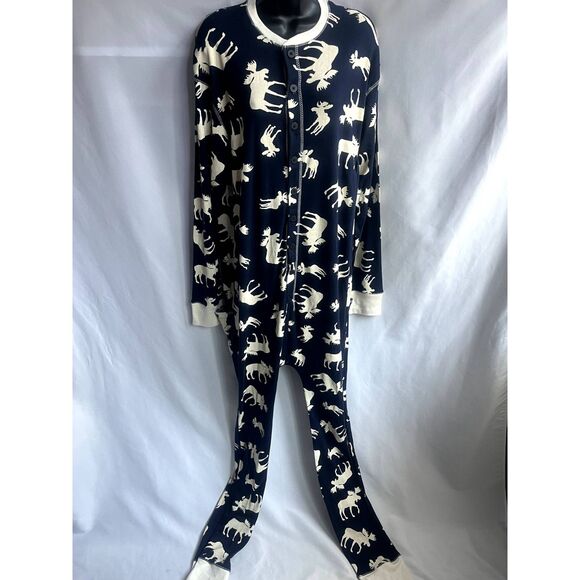 Lazy One Blue Flapjack PJ's Adult Unisex Pajama Moose "Don't Moose with Me"sz XL - Picture 1 of 12